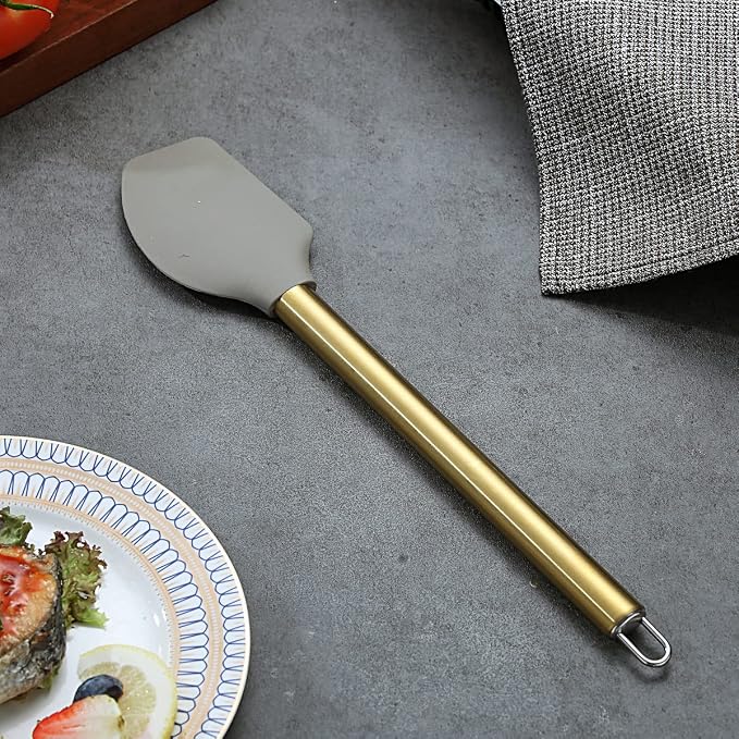 Gold Spatulas, Berglander Non-stick Silicone Flexible Scrapers Baking Mixing - Image 2