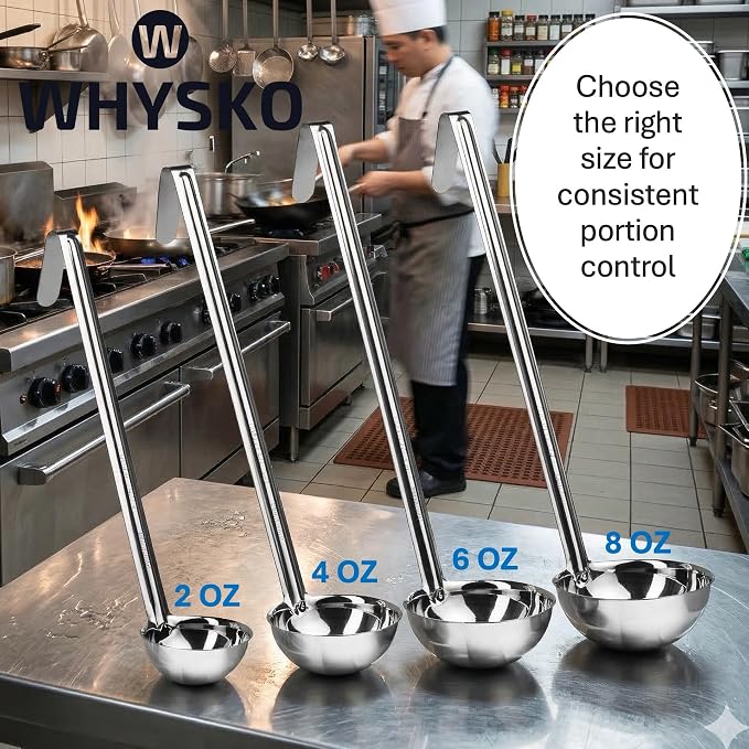 Whysko Soup Ladles Stainless Steel, Rustproof Heat-Resistant Materials - Image 5