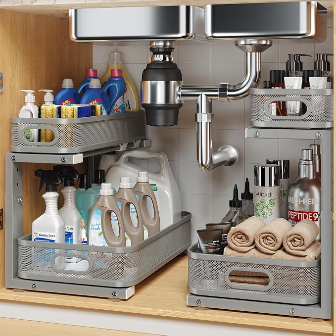 2 Pack 15.7IN-Depth Under Sink Organizer by UnderSinkOrganizer