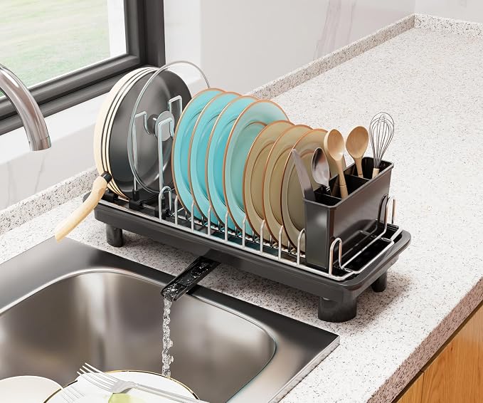 junyuan Compact Dish Drying Rack, Small Dish Rack by junyuan