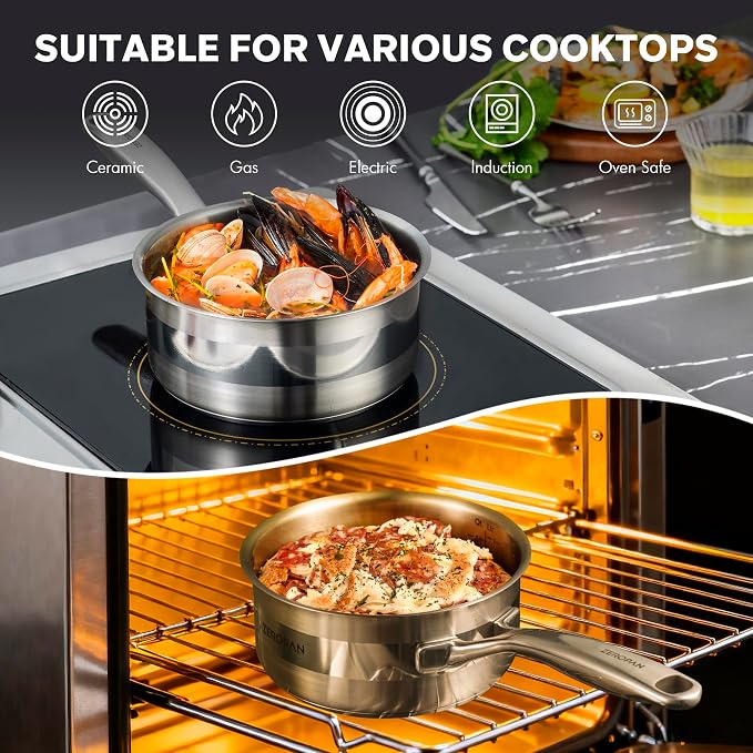 1 Quart Stainless Steel Saucepan - Image 2
