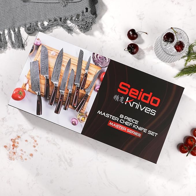 Seido Knives Master Chef Knife Set, 8-Piece Kitchen Knife Set, High-Carbon - Image 6