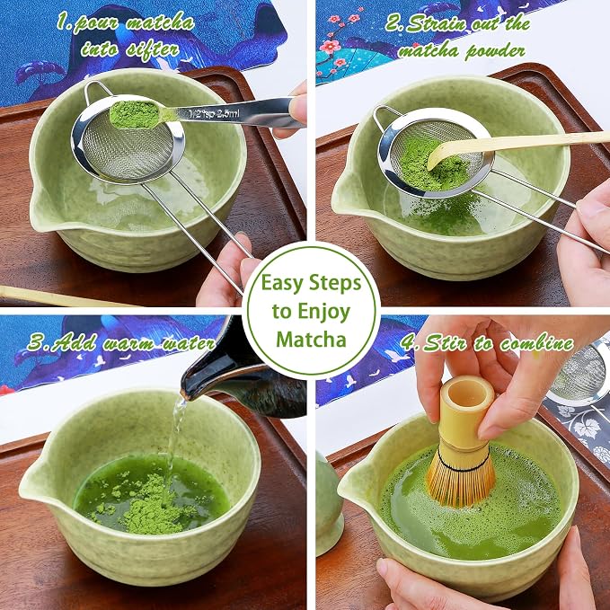 Matcha Whisk Set, Matcha Kit, Whisk Made from 100% Natural Bamboo, 11-component - Image 3