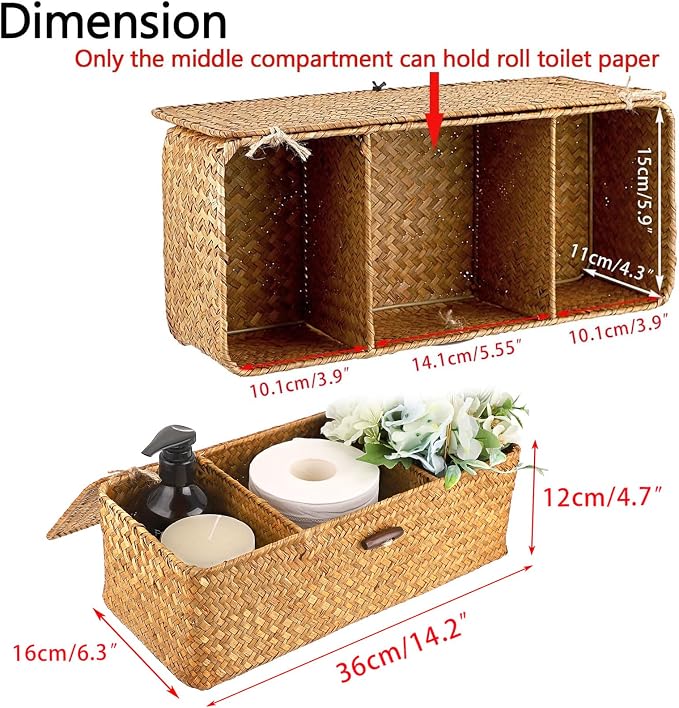 Hipiwe Seagrass Storage Basket Bin - Image 2