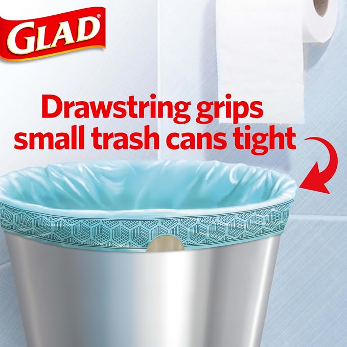 Glad Small Trash Bags 4 Gallon, Febreze Beachside Breeze Garbage Bags, Odor - Image 2