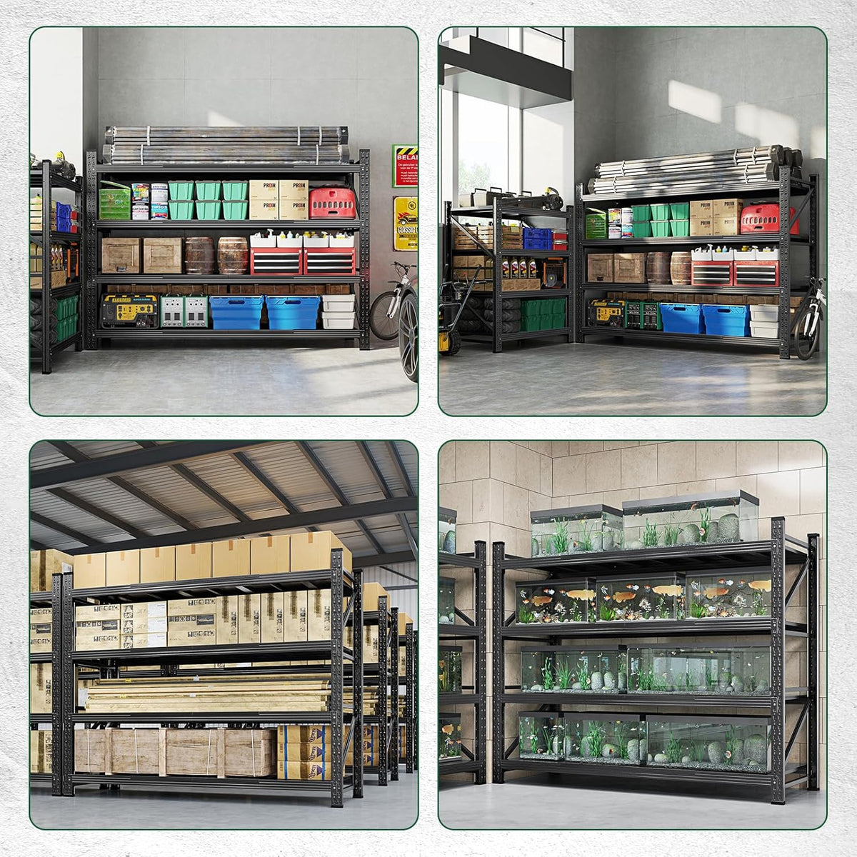 71.3" W Metal Storage Shelves,5000LBS Heavy Duty Garage Shelving