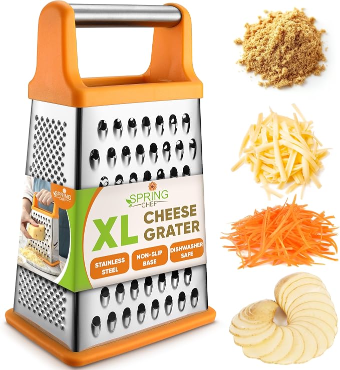 Spring Chef Handheld Stainless Steel XL Parmesan Cheese Grater by SpringChef