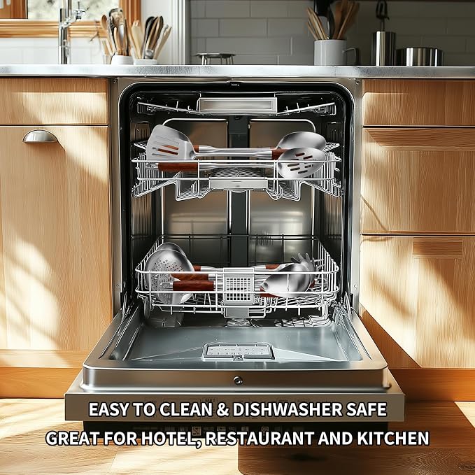 Izurok 18/10 Stainless Steel Kitchen Utensils Set, 10 Piece Cooking Utensils - Image 7