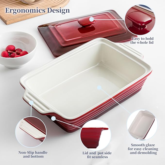 LOVECASA 4.5 Quart Ceramic Casserole Dish - Image 6