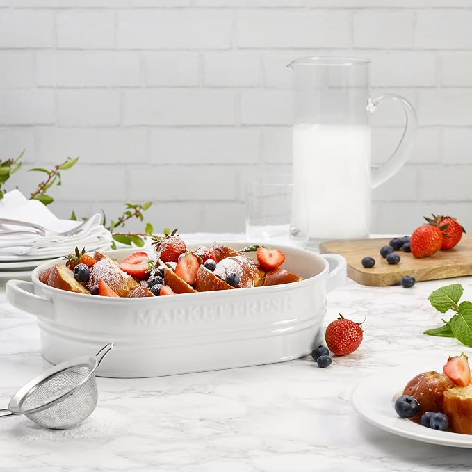 Everyday White by Fitz and Floyd Market Fresh Casserole Baking Dish, 3 Quart - Image 5