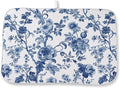 Vintage Blue Dish Drying Mat 18x24 Inch Chinoiserie Navy Blue Floral Drying Mat by DAFENA