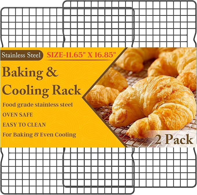 2PCS Cooling Racks for Cooking and Baking -11.65''x16.85''Heavy Duty Stainless by QukakaHomeCare