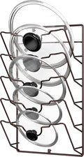 Simple Houseware Wall Door Mounted Pot Lid Rack, 9.5" Wx4.5 Dx17.2 H, Bronze by SimpleHouseware