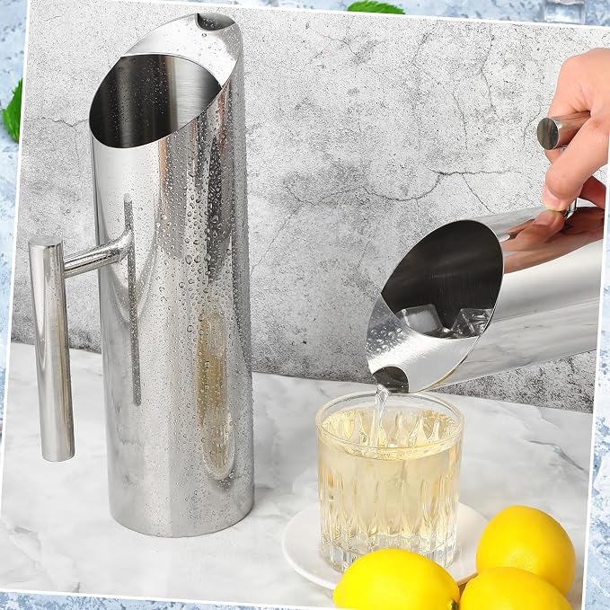 Funnymoom 6 Pack 53oz/1.5l Stainless Steel Water Pitcher Modern Metal Pitcher - Image 4