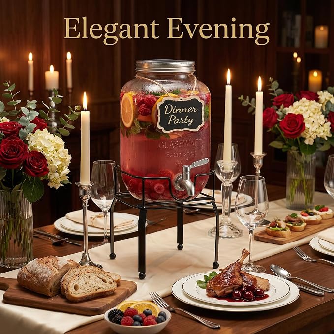 1 Gallon Glass Drink Dispensers - Image 5