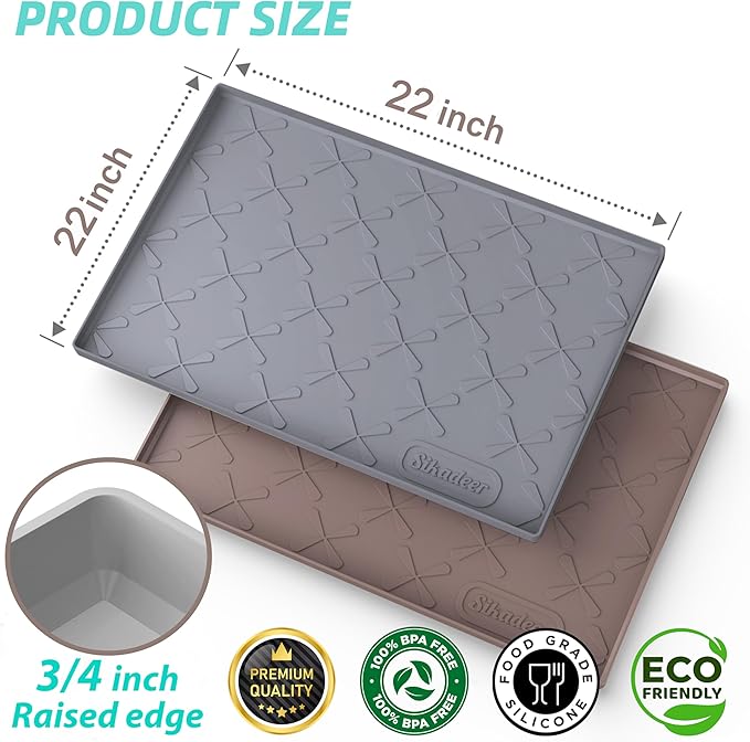 SIKADEER 22" x 22" Under Sink Mat Waterproof, Silicone Mat Kitchen Drawer Shelf - Image 5