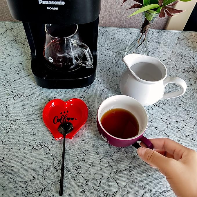 Heart-shaped Coffee Spoon Rest, Mini Coffee Spoon Holder, Small Ceramic Spoon - Image 4