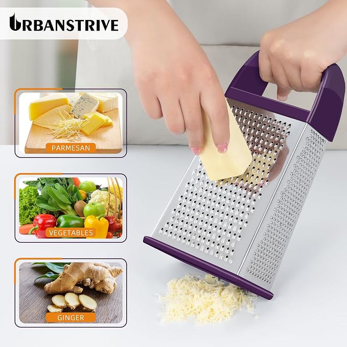 Urbanstrive Cheese Grater With Container, Professional Cheese Grater with Handle - Image 3