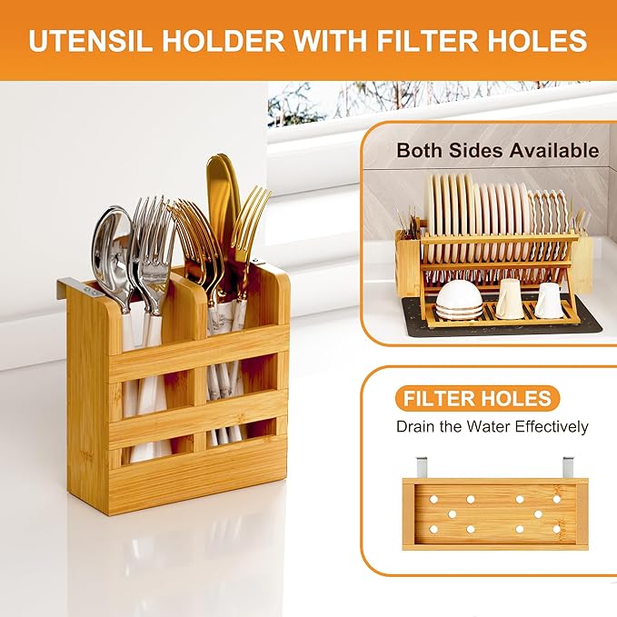 Greenual Bamboo Dish Drying Rack - Image 3