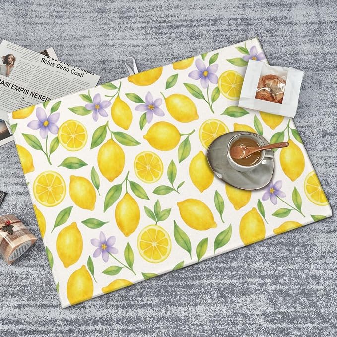 Lemon Dish Drying Mats for Kitchen Counter, Large 18"x24" Dish Mats for Drying - Image 8