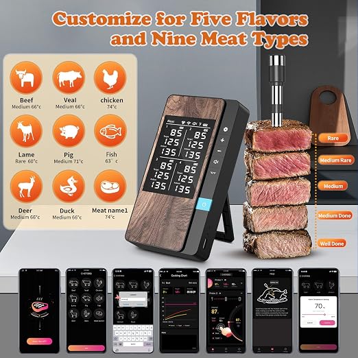 Wireless Meat Thermometer-Multi Sensors Digital Food Thermometer - Image 4