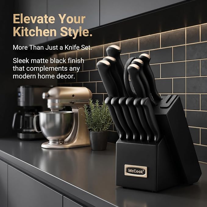 McCook® Knife Sets, German Stainless Steel Knife Block Sets - Image 8