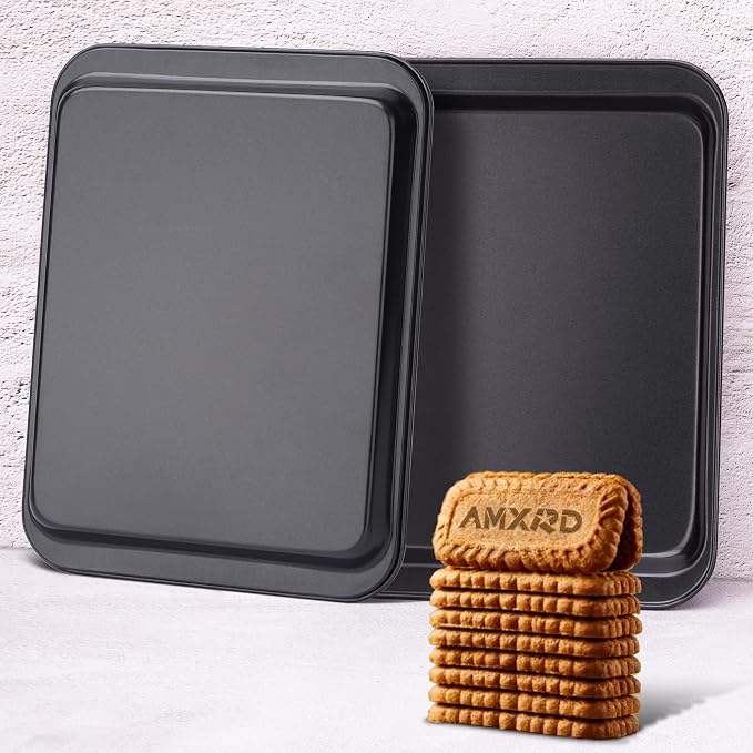 Small Baking Sheets, Nonstick Baking Toaster Oven Tray Cookie Sheet, 1 or 2 - Image 5