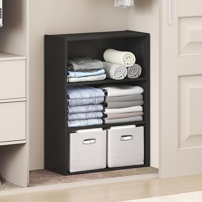 Furinno Reed Closet Organizers and Storage, 3-Tier Closet Organizer, Open Shelf by Furinno-FitsYourSpaceFitsYourBudget