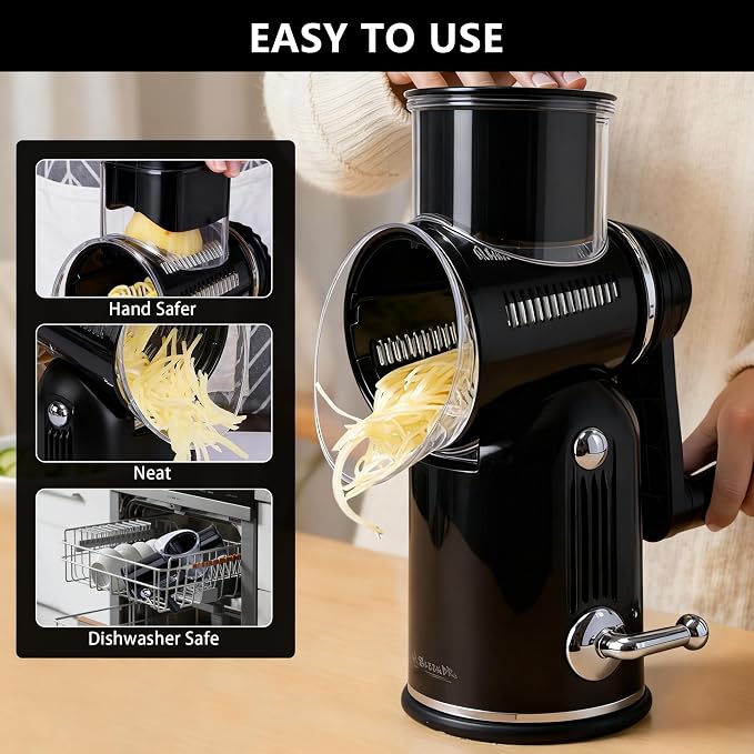 5-in-1 Rotary Cheese Grater Vegetable Slicer - Image 4
