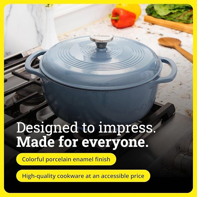 Lodge 3 Quart Enameled Cast Iron Dutch Oven - Image 6