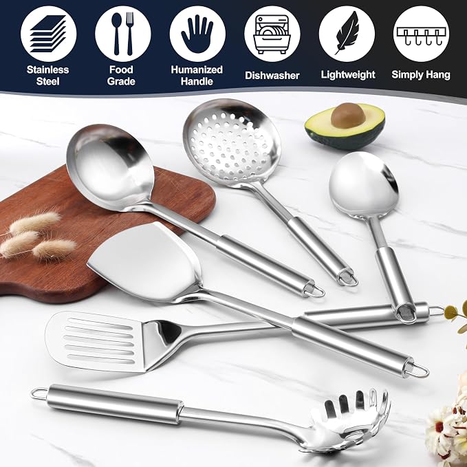 E-far Stainless Steel Kitchen Utensils Set, 39-Piece Cooking Utensils Set - Image 5