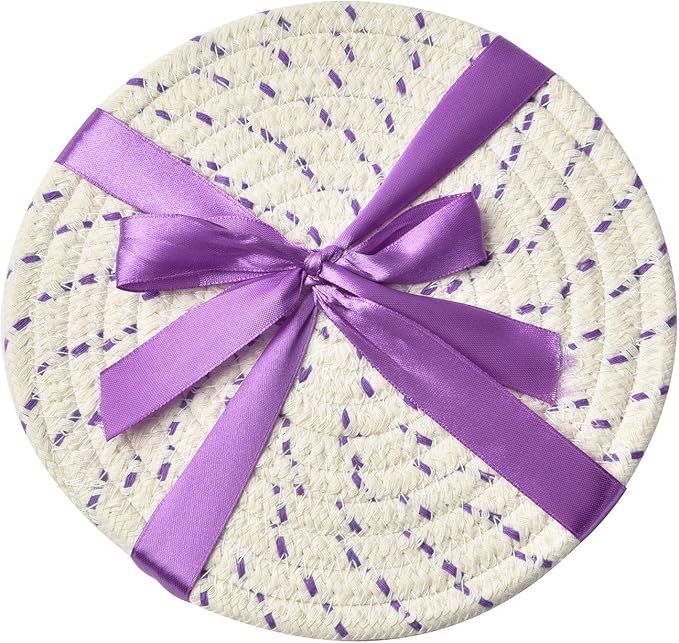 Pot Holders Set Trivets Set 100% Pure Cotton Thread Weave Hot Pot Holders Set - Image 5