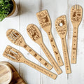 CUTHOLLOW 6PCS Cartoon Cats Wooden Kitchen Cooking Utensil Set, 11.9in Non by CUTHOLLOW