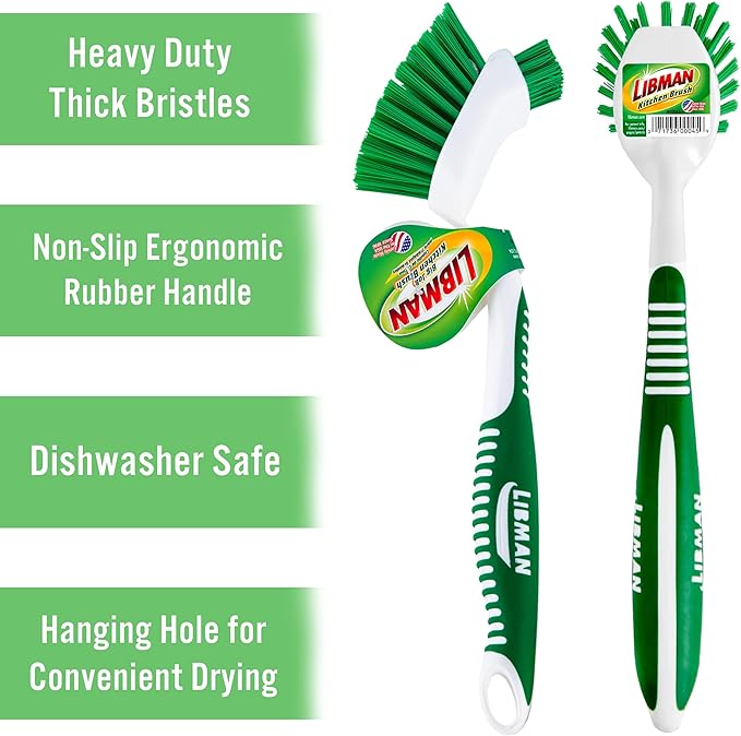 Libman Dish Brush Set with Long Handle - Image 2
