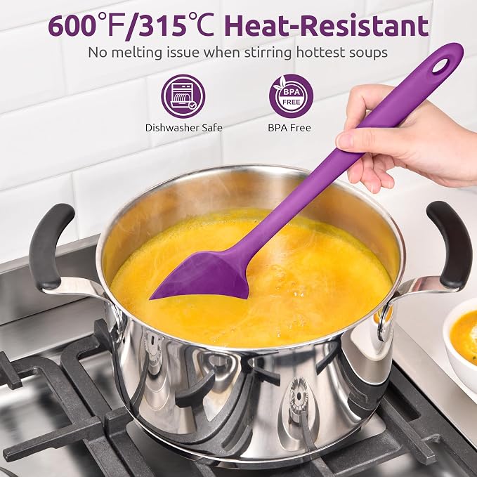 U-Taste Extra-Long 600ºF Heat Resistant Spatula Spoon: 14" Silicone Spoonula - Image 4
