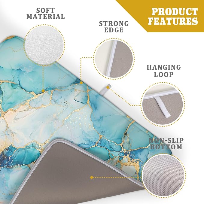 Marble Print Dish Drying Mat for Kitchen Counter - Image 4