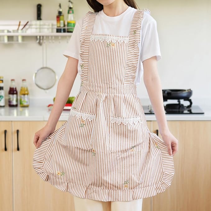 Funny Aprons for Women with Pockets, Kitchen Cooking Grilling Bbq Cute Chef - Image 3