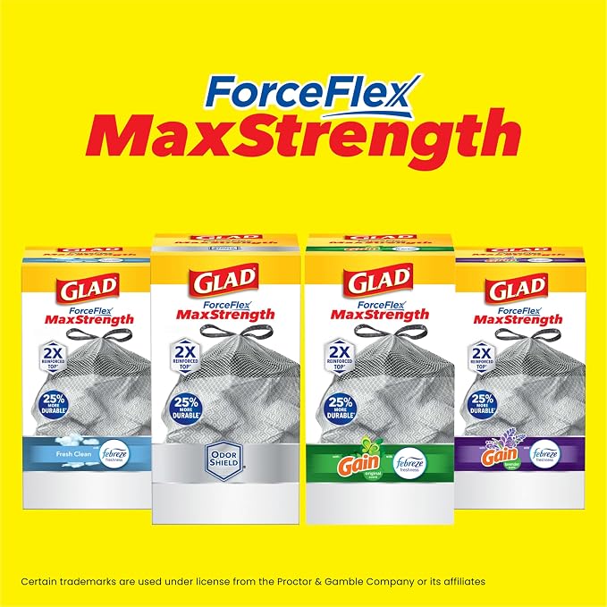 Glad ForceFlex MaxStrength XL Kitchen Trash Bags, 20 Gal, Fresh Clean, 80 Ct - Image 11