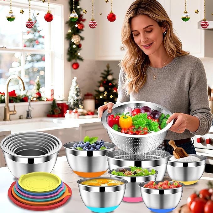 DUTZUN Mixing Bowls with Lids Set - Image 7