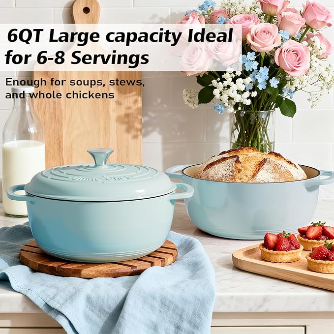 Umite Chef 6QT Enameled Cast Iron Dutch Oven - Image 6