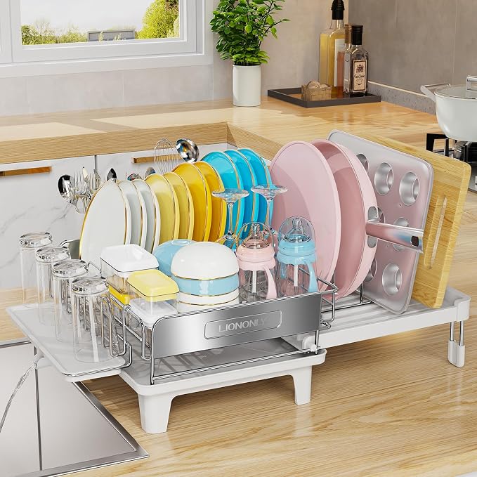 Expandable Dish Drying Rack, Dish Racks by StartYourHomeStorageLife