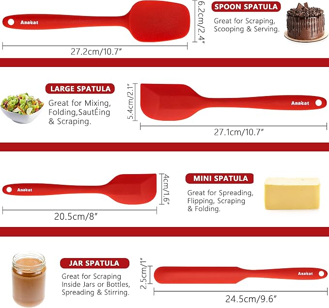 Anaeat 4 Piece Silicone Spatula Set - Image 6