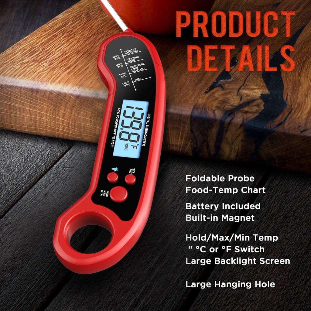 Meat Thermometer Digital, Instant Read Meat Thermometer for Grill and
