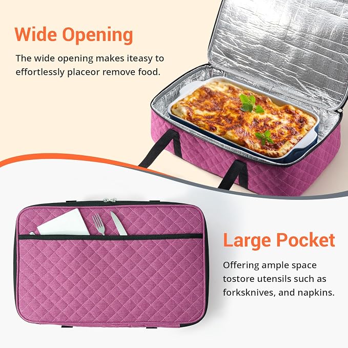 Insulated Casserole Carrier Portable Food Tote - Image 5