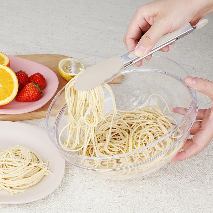 Hotec 7-Inch Mini Silicone Kitchen Tongs, Heat Resistant Non-Stick Small - Image 5