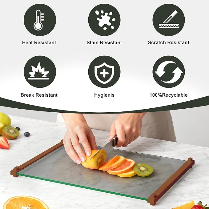Glass Cutting Boards for Kitchen, European Grey Glass Paired - Image 3