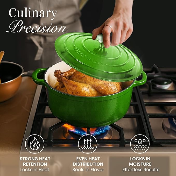 Cast Iron Dutch Oven with Lid – Non-Stick Ovenproof Enamelled Casserole Pot – - Image 6
