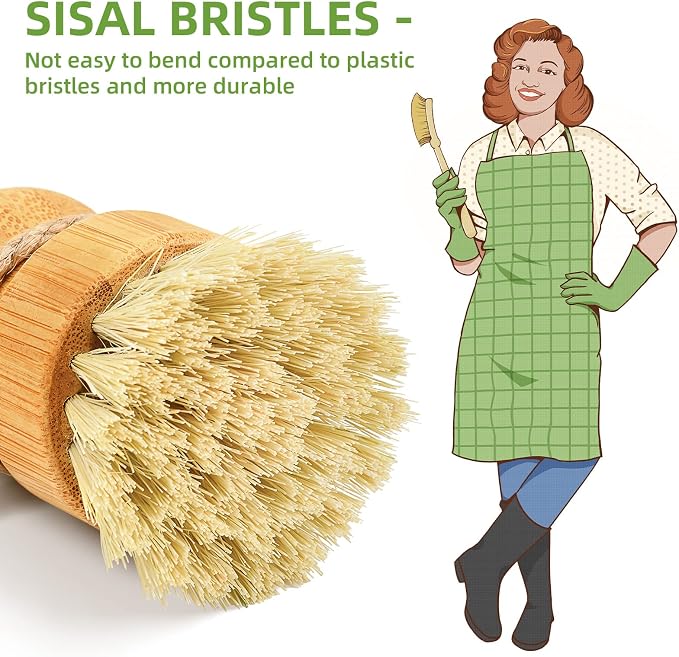 SUBEKYU Bamboo Dish Brush Set - Image 2