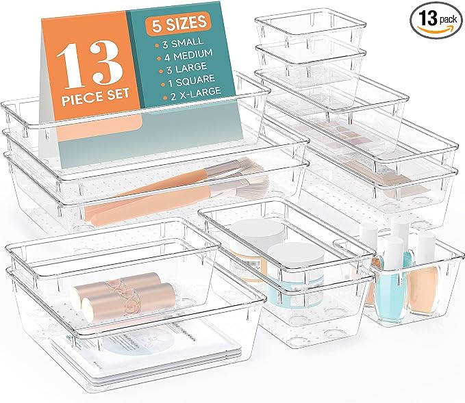 StorMiracle 13 PCS Drawer Organizer Set, 5 Varied Size Bathroom and kitchen by StorMiracle