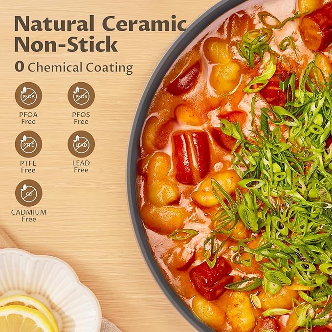 BEZIA 8 Quart Ceramic Stock Pot, Non Toxic Soup Pots - Image 3